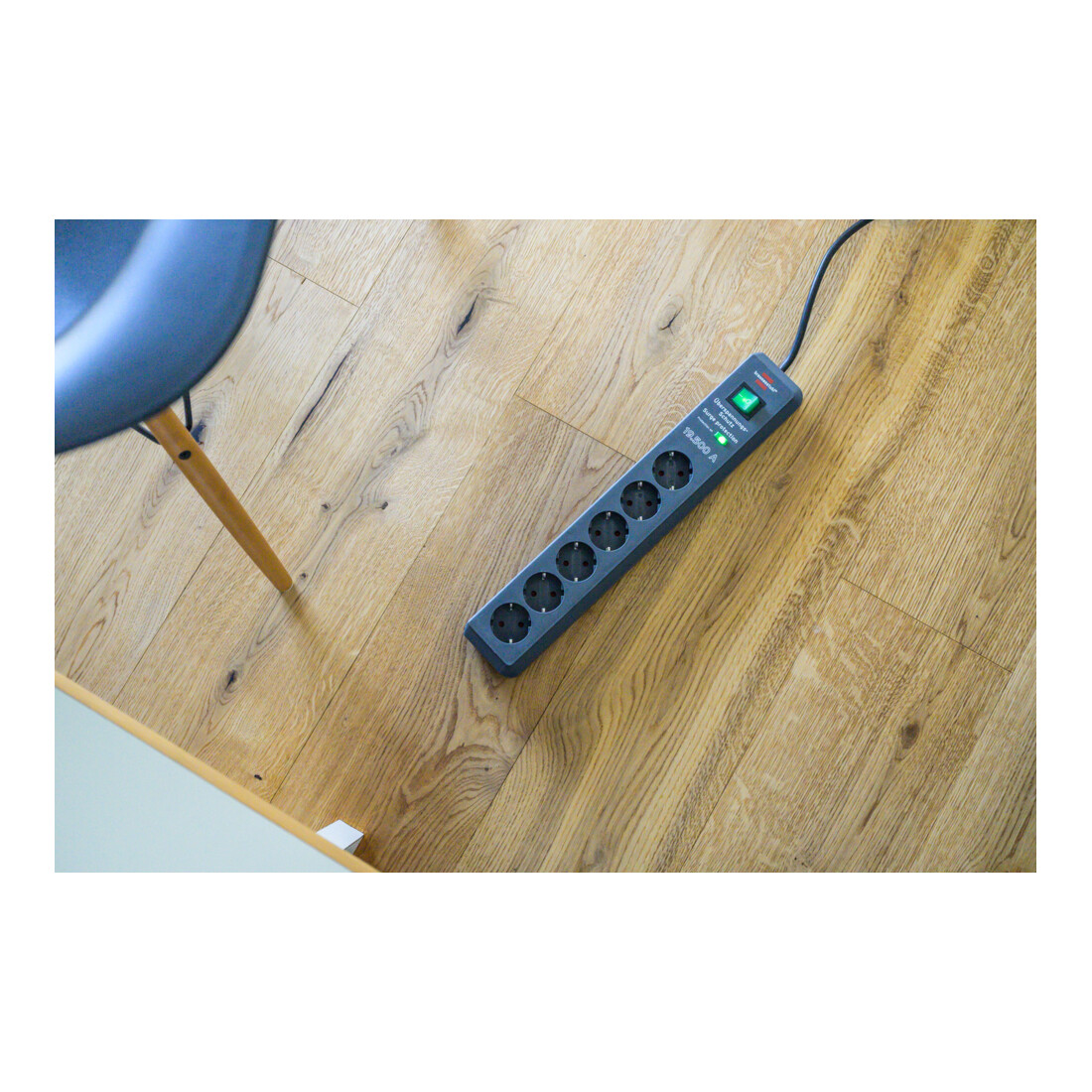 Secure-Tec 19.500A Überspannungsschutz-Steckdosenleiste 6-fach anthrazit 2m H05VV-F 3G1,5