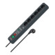 Secure-Tec 19.500A Überspannungsschutz-Steckdosenleiste Akustik 6-fach anthrazit 3m H05VV-F 3G1,5-1