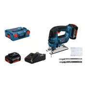 Bosch Seghetto alternativo a batteria GST 18 V-LI B con 2 x batterie agli ioni di litio da 4,0 Ah L-BOXX-2