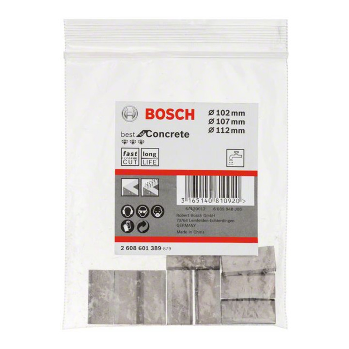 Segments Bosch pour couronnes diamantées 1 1/4" UNC Best for Concrete 9 102/107/112 mm 9