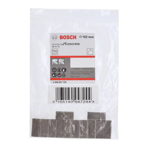 Segments Bosch pour trépan diamanté Standard pour béton 152 mm 12 10 mm