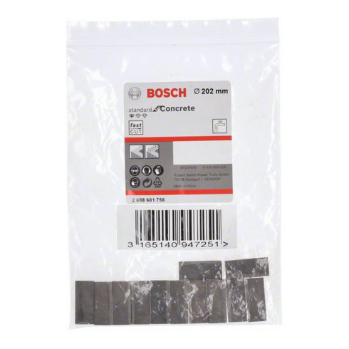 Segments Bosch pour trépan diamanté Standard pour béton 200 mm 12 10 mm