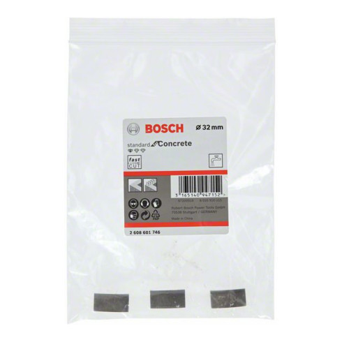 Segments Bosch pour trépan diamanté Standard pour béton 32 mm 3, 10 mm