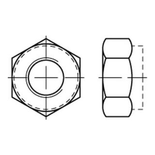 DIN 985 Sechskantmutter mit nichtmetallischem Klemmteil niedrige Form Feingewinde, Stahl, galvanisch verzinkt