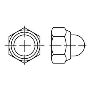 DIN 986 Sechskant-Hutmutter, Edelstahl A2-70, blank