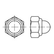 DIN 986 Sechskant-Hutmutter, Edelstahl A2-70, blank