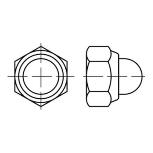 DIN 986 Sechskant-Hutmutter, Stahl, galvanisch verzinkt
