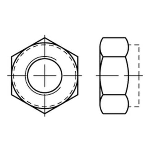 Selbstsichernde Sechskantmutter ISO 10511 M 10 x 1,5 Stahl galvanisch verzinkt