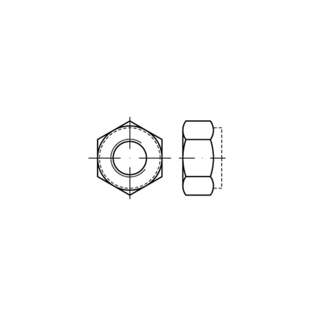 Selbstsichernde Sechskantmutter ISO 7040 M 10 x 1,5 Edelstahl A2 blank
