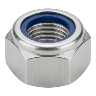 Selbstsichernde Sechskantmutter ISO 7040 M 16 x 2 Edelstahl A2 blank