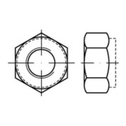 ISO 7040 Selbstsichernde Sechskantmutter, Edelstahl, blank