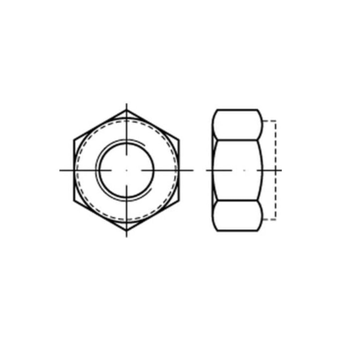 ISO 7040 Selbstsichernde Sechskantmutter, Edelstahl, blank