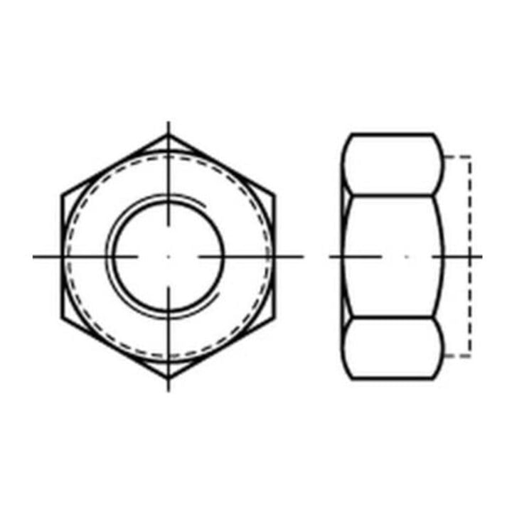Selbstsichernde Sechskantmutter ISO 7040 M 5 x 0,8 Edelstahl A4 blank