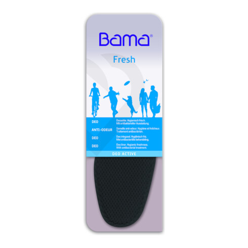 Semelle int. Deo Active T. 39 noir hygiénique Bama