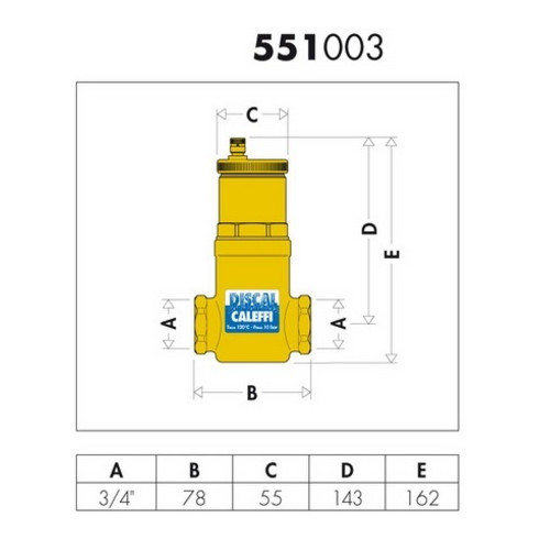 Séparateur de microbulles Caleffi 551003 3/4 IG