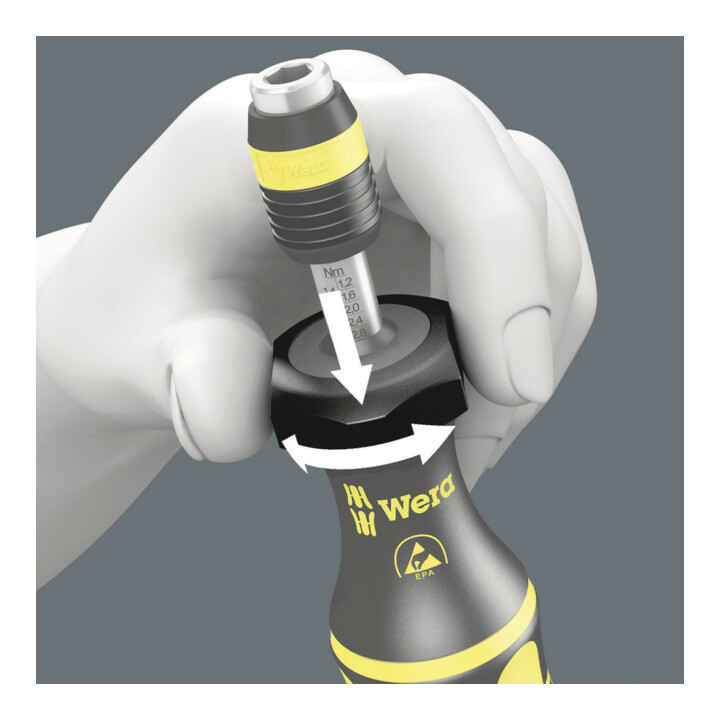 Série 7400 Kraftform ESD, Tournevis dynamométrique réglable (0,9-1,5 Nm) avec mandrin à serrage rapide Rapidaptor