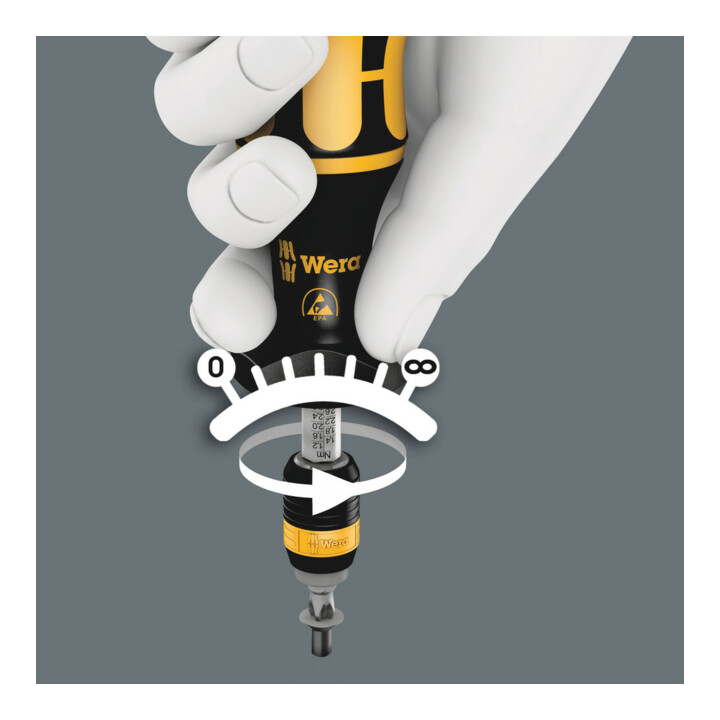 Série 7400 Kraftform ESD, Tournevis dynamométrique réglable (0,9-1,5 Nm) avec mandrin à serrage rapide Rapidaptor