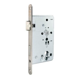 Serrure à mortaiser pour porte de chambre BAD 20/ 55/78/8mm DIN R argent rd Kl 3
