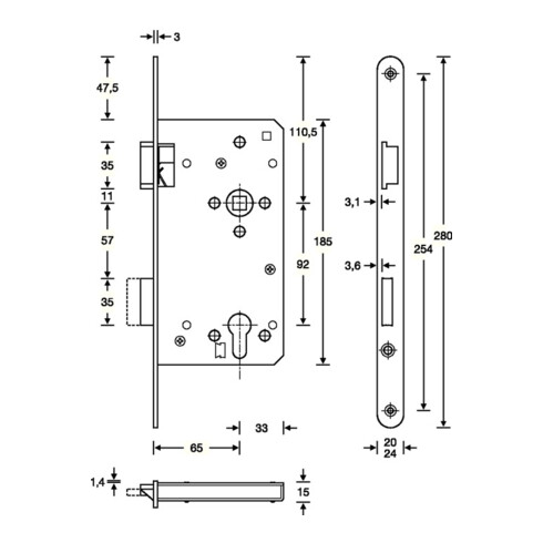 SSF serrure à mortaise de la porte d'entrée