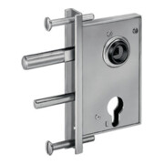 Serrure AMF 107ZW pour portails en treillis moyennement lourd avec plaque en U 50mm galvanisée