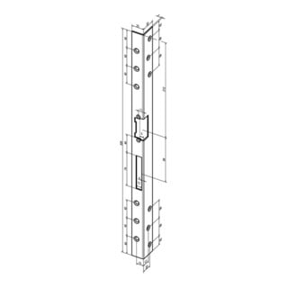 Serrure d'angle de sécurité 312 L.500mm S.3mm VA ma DIN R