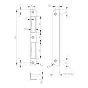 Serrure d'angle VA Angle B.20xL.170mm Largeur rd.jambe 20mm DIN L/R-4