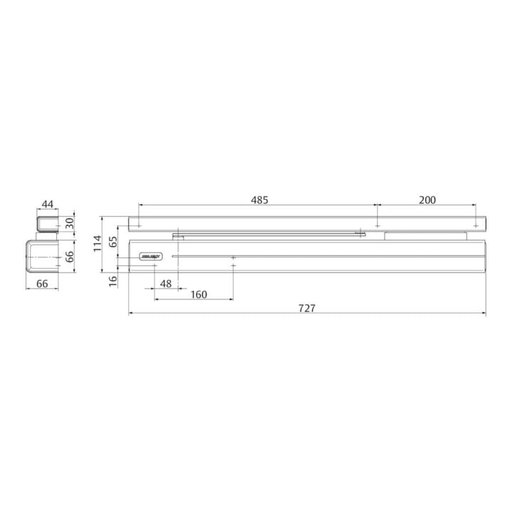Serrure de porte coulissante de sécurité DC700G-FT charnières Normalmont argent EN 3-6