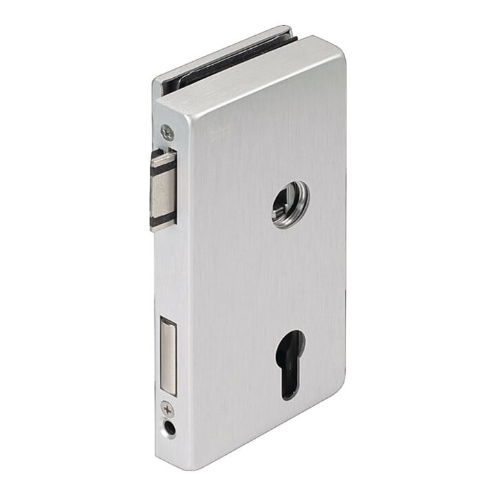 Serrure de porte en verre OFFICE Classic LM argent elox.PZ DIN re.