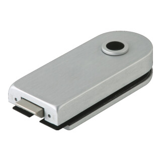 Serrure de porte en verre STUDIO Rondo LM anodisé argent anodisé UV DIN L/R