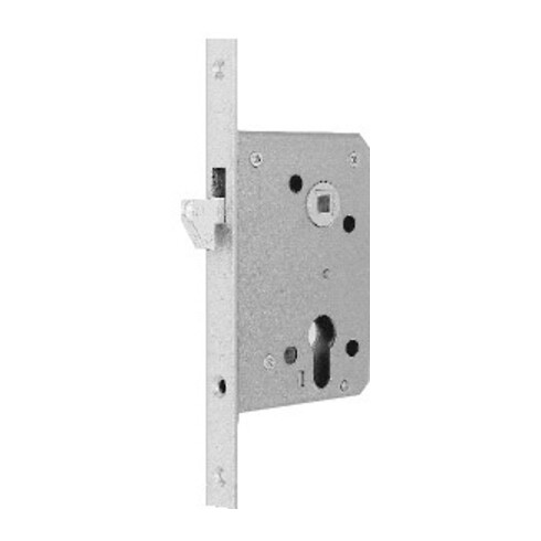 Serrure encastrée pour porte coulissante BKS PZW 20/55/60/8 mm argent, angulaire longueur de la tête 205 mm