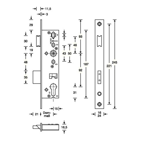 SSF Serrure à mortaise RR selon DIN 18251-2 classe 3, fonction de changement de transformateur E