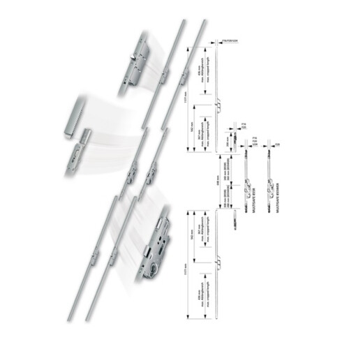 Serrure Reno Multisafe 855R broche 65mm face U 92mm face U 20mm Écrou PZ 10mm