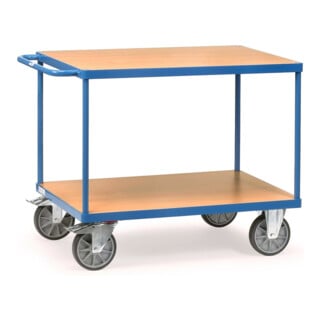 Servante avec plateaux en mélaminé fetra 2496, roues à bandage TPE