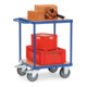 Servante avec plateaux en mélaminé fetra 2496 charge max. 500kg, roues à bandage TPE