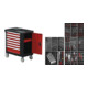 Servante d’atelier | 7 tiroirs, 1 porte latérale | avec 197 outils BGS Do it yourself