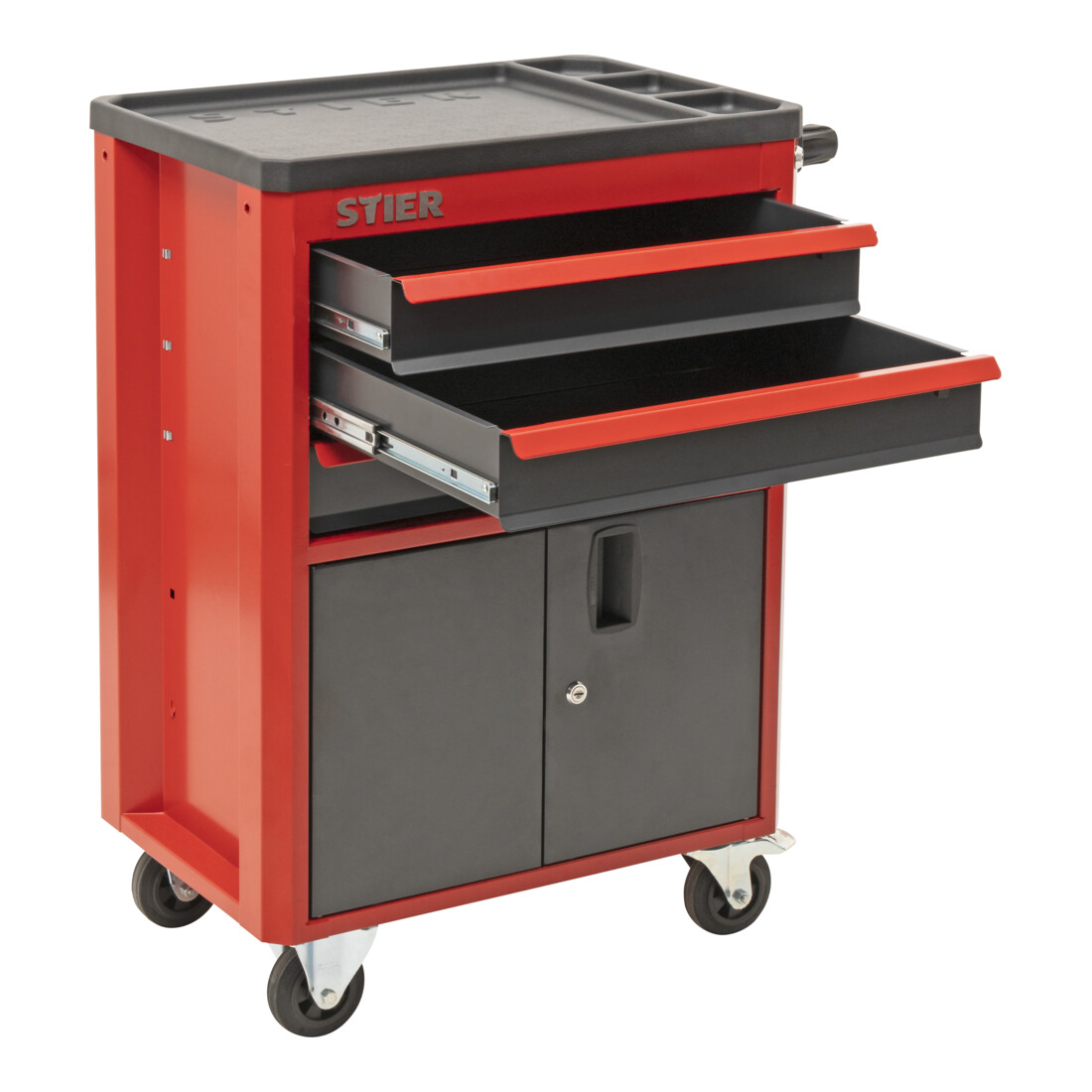 Servante d'atelier-armoire roulante STIER avec 3 tiroirs