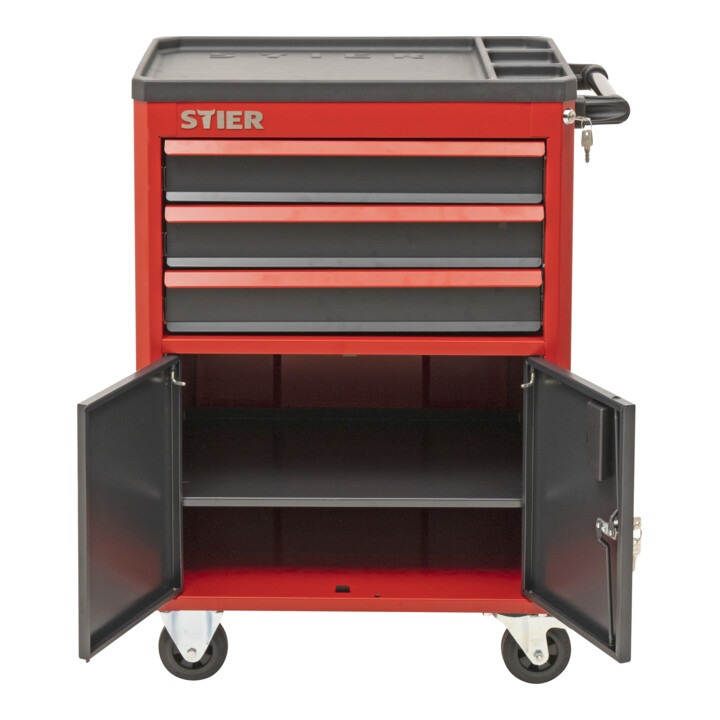 Servante d'atelier-armoire roulante STIER avec 3 tiroirs