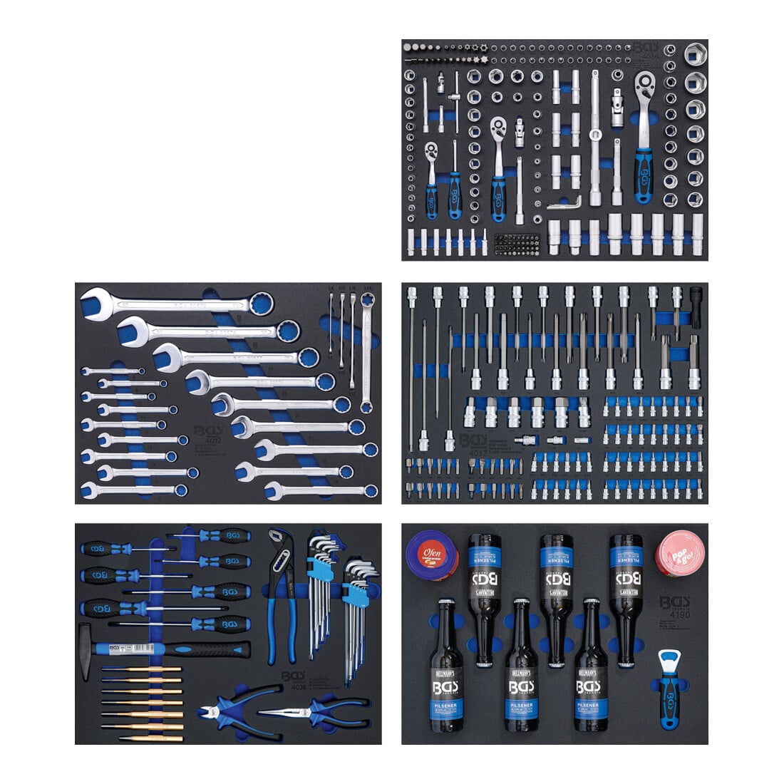 Servante d'atelier BGS 7 tiroirs, avec 354 outils