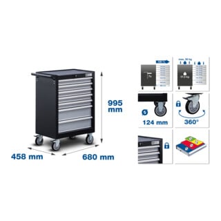 Servante d'atelier BGS 7 tiroirs, vide