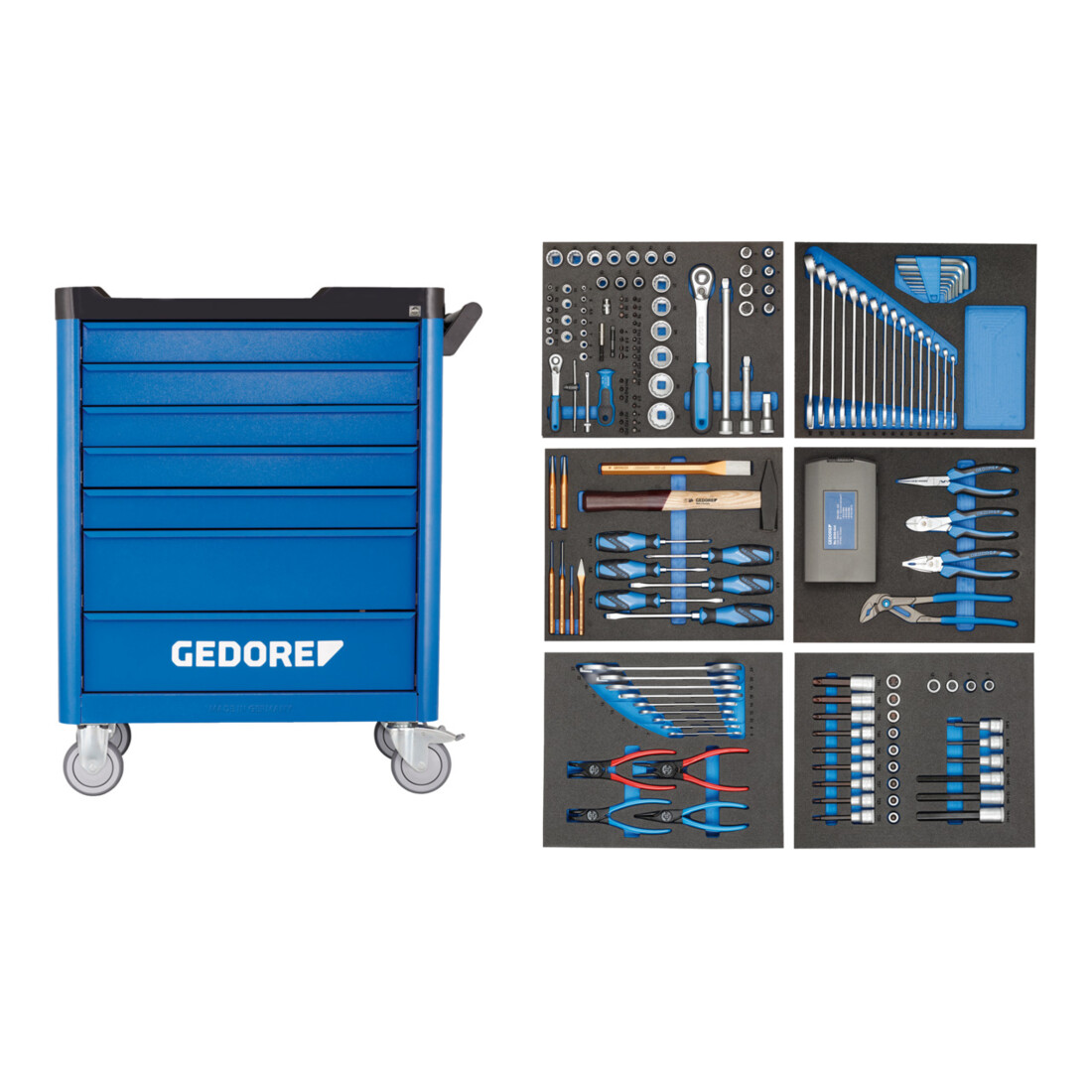 Servante d'atelier Gedore WSL-L-TS-190 avec un assortiment d'outils de 190 pièces