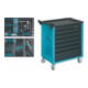 Servante d'atelier Servante d'atelier avec assortiment 177-7/119 ∙ Tiroirs plats : 6 x 80 x 527 x 348 mm ∙ Tiroirs hauts : 1 x 165 x 527 x 348 mm ∙ Nombre d'outils : 119 HAZET