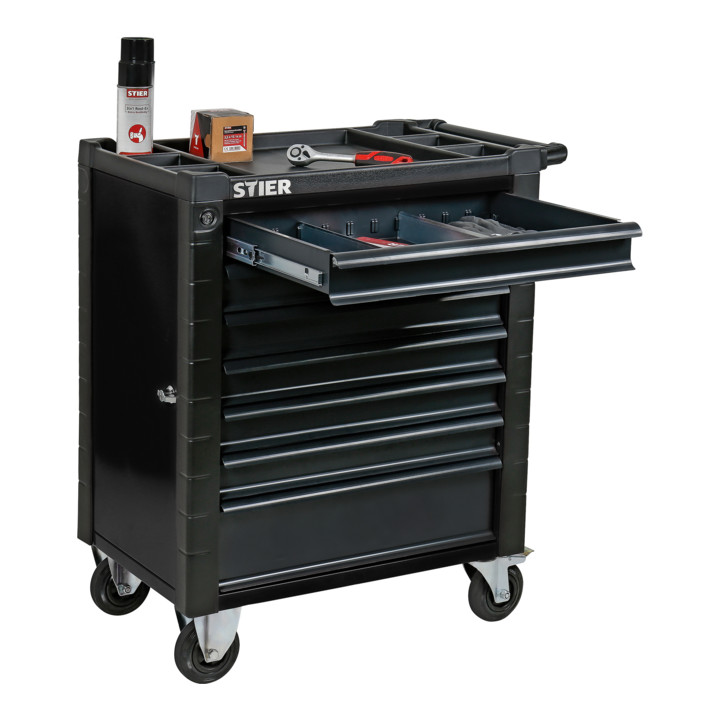 Servante d'atelier STIER avec dispositif de protection et porte latérale