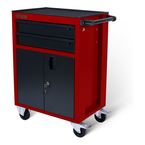 Chariot d'atelier STIER Basic Compact, vide, avec couvercle en plastique