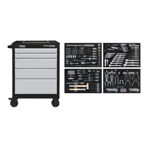 Servantes d'atelier Kraftwerk BASIC LINE LT 700, 5 tiroirs, 337 pcs.