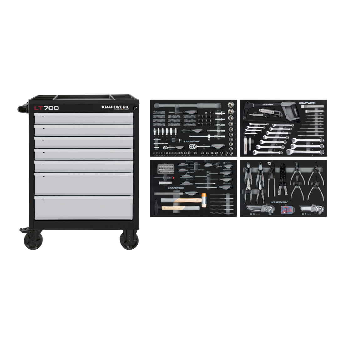 Servantes d'atelier Kraftwerk BASIC LINE LT 700, 7 tiroirs, 337 pcs.