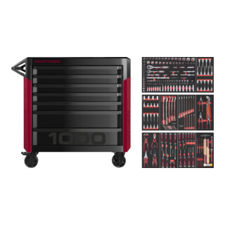 Servantes d'atelier Kraftwerk PRO LINE PT1000 7 tiroirs, 221 pcs.