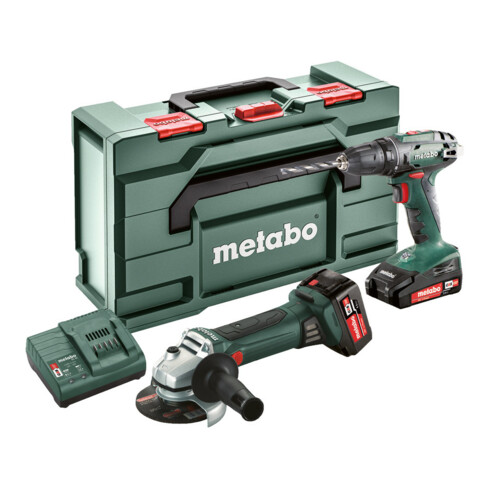 Metabo Set a batteria set combo 2.4.3 18 V BS 18 + W 18 LTX 125 Quick, valigetta di plastica