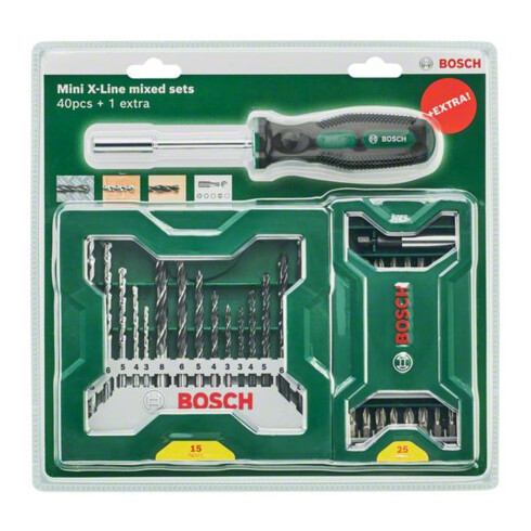 Bosch Set 25+15+1 Mini-X-Line con impugnatura