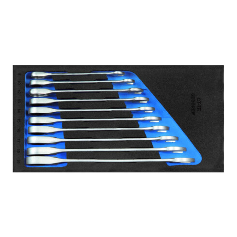 Gedore Set di chiavi a forchetta con cricchetto ad anello in modulo Check Tool 1500 CT1-7 R, 10pz.