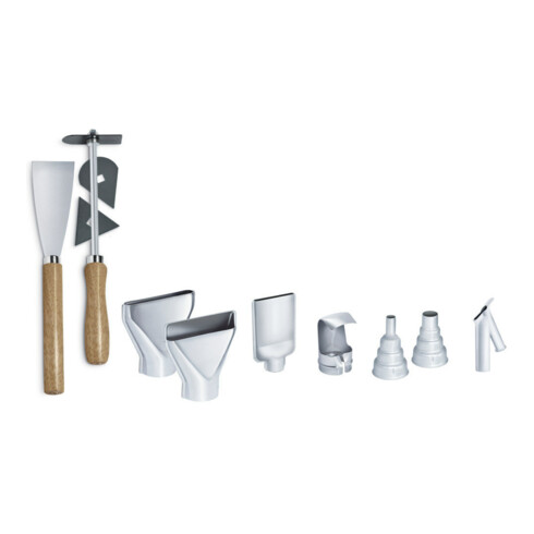 Set d'accessoires p. air chaud ensemble de 12 pièces dans une mallette